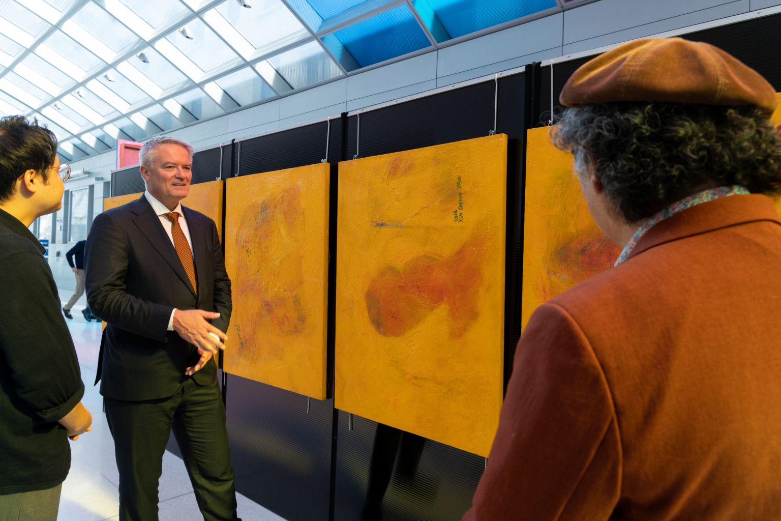 Mathias Cormann, Secretary-General of the OECD attends a donation artwork from artist, Mr. KIM Geun Tae, Korea to OECD in Paris on September 12, 2024.