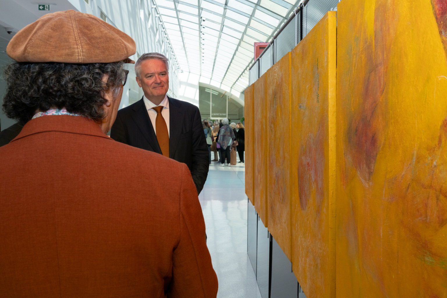 Mathias Cormann, Secretary-General of the OECD attends a donation artwork from artist, Mr. KIM Geun Tae, Korea to OECD in Paris on September 12, 2024.